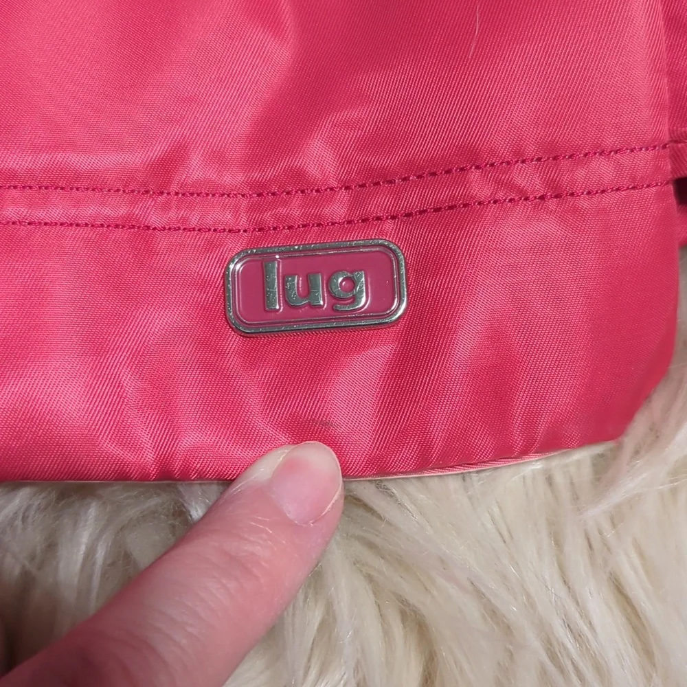 LUG PINK RASPBERRY LARGE CABLE CAR SHOULDER BAG PURSE TOTE - Picture 3 of 15